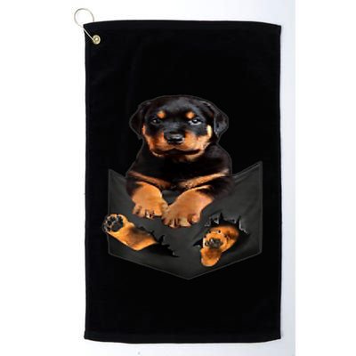 Dog Lovers Funny Gift Rottweiler In Pocket Funny Dog Rottweiler Funny Gift Golf Towel
