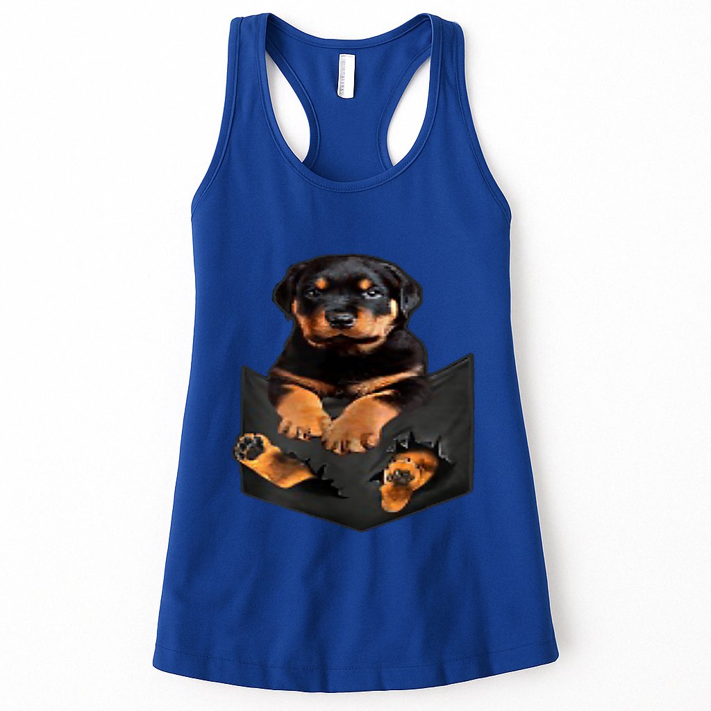 Dog Lovers Funny Gift Rottweiler In Pocket Funny Dog Rottweiler Funny Gift Womens Tank Top