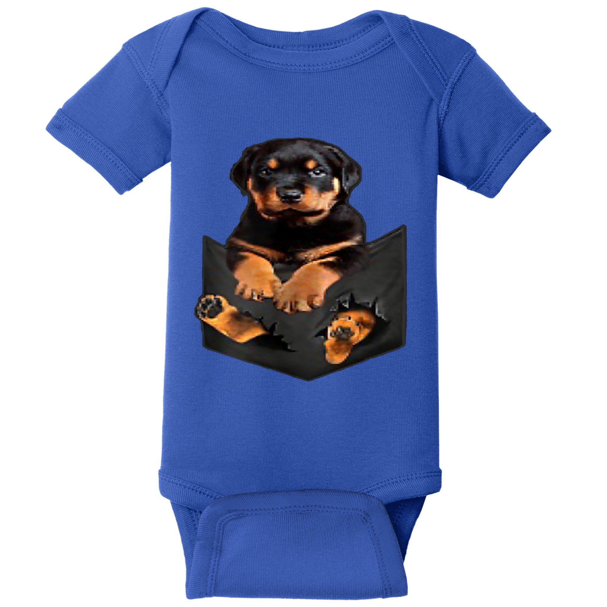 Dog Lovers Funny Gift Rottweiler In Pocket Funny Dog Rottweiler Funny Gift Baby Bodysuit