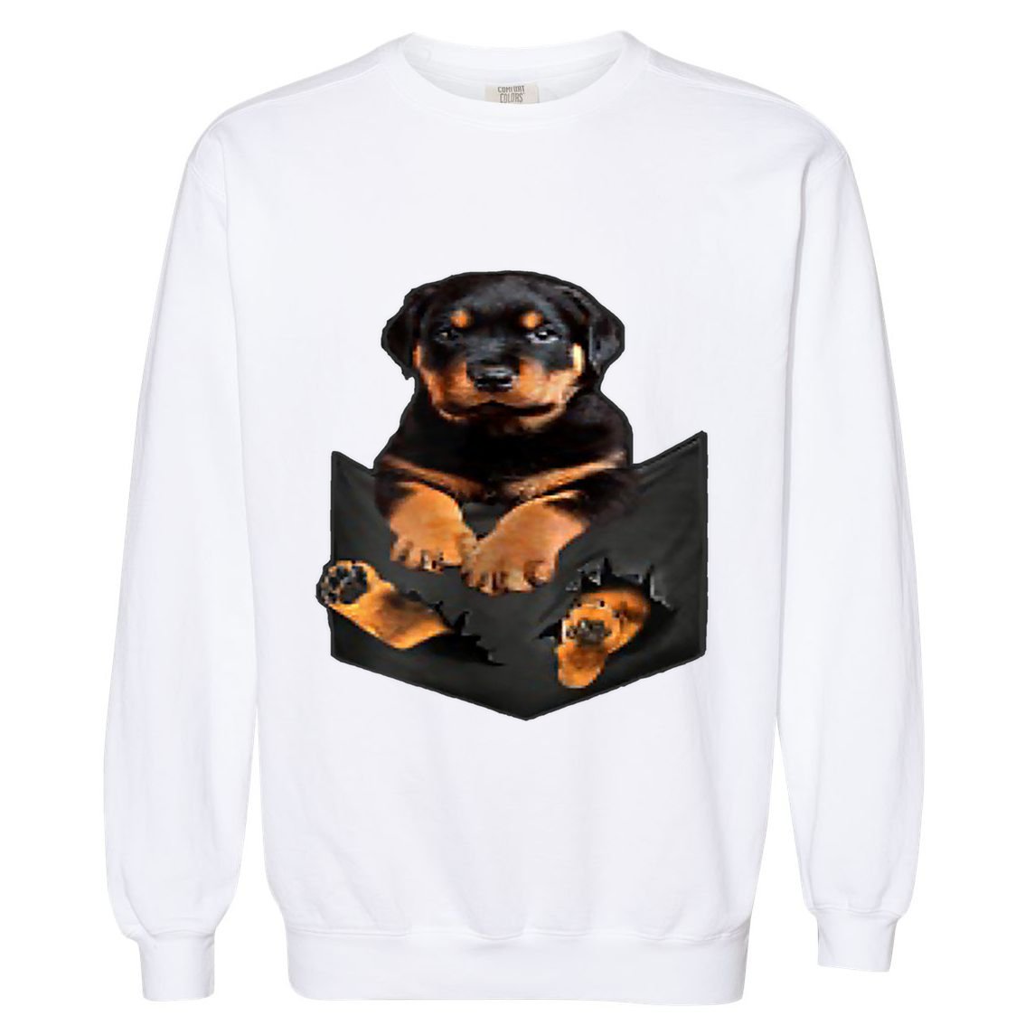 Dog Lovers Funny Gift Rottweiler In Pocket Funny Dog Rottweiler Funny Gift Garment-Dyed Sweatshirt