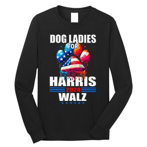 Dog Ladies For Harris Walz 2024 Long Sleeve Shirt