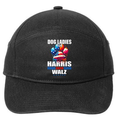 Dog Ladies For Harris Walz 2024 7-Panel Snapback Hat