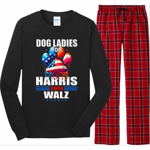 Dog Ladies For Harris Walz 2024 Long Sleeve Pajama Set