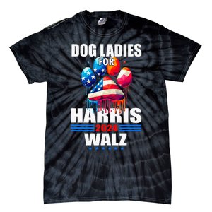 Dog Ladies For Harris Walz 2024 Tie-Dye T-Shirt