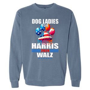 Dog Ladies For Harris Walz 2024 Garment-Dyed Sweatshirt