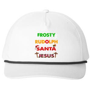 Dance Like Frosty Shine Rudolph Give Santa Love Jesus Xmas Snapback Five-Panel Rope Hat