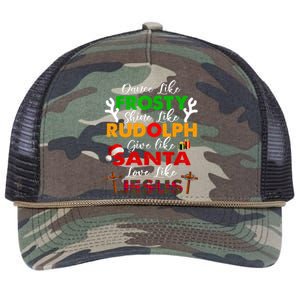 Dance Like Frosty Shine Rudolph Give Santa Love Jesus Xmas Retro Rope Trucker Hat Cap