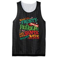 Dance Like Frosty Shine Like Rudolph Give Like Santa Love Like Jesus Mesh Reversible Basketball Jersey Tank