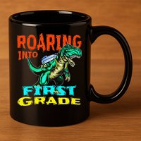 Dino Lover First Day Of School Outfit 1st Grade Tee 11oz C Handle Ceramic Mug