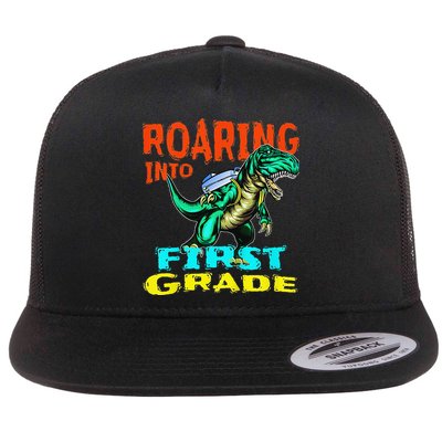 Dino Lover First Day Of School Outfit 1st Grade Tee Flatbill Hat