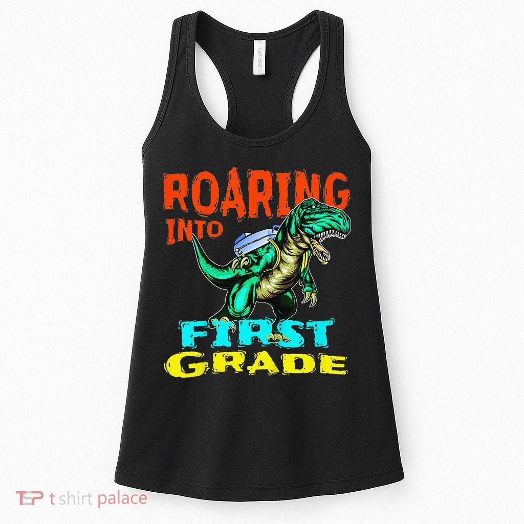 Dino Lover First Day Of School Outfit 1st Grade Tee Womens Tank Top
