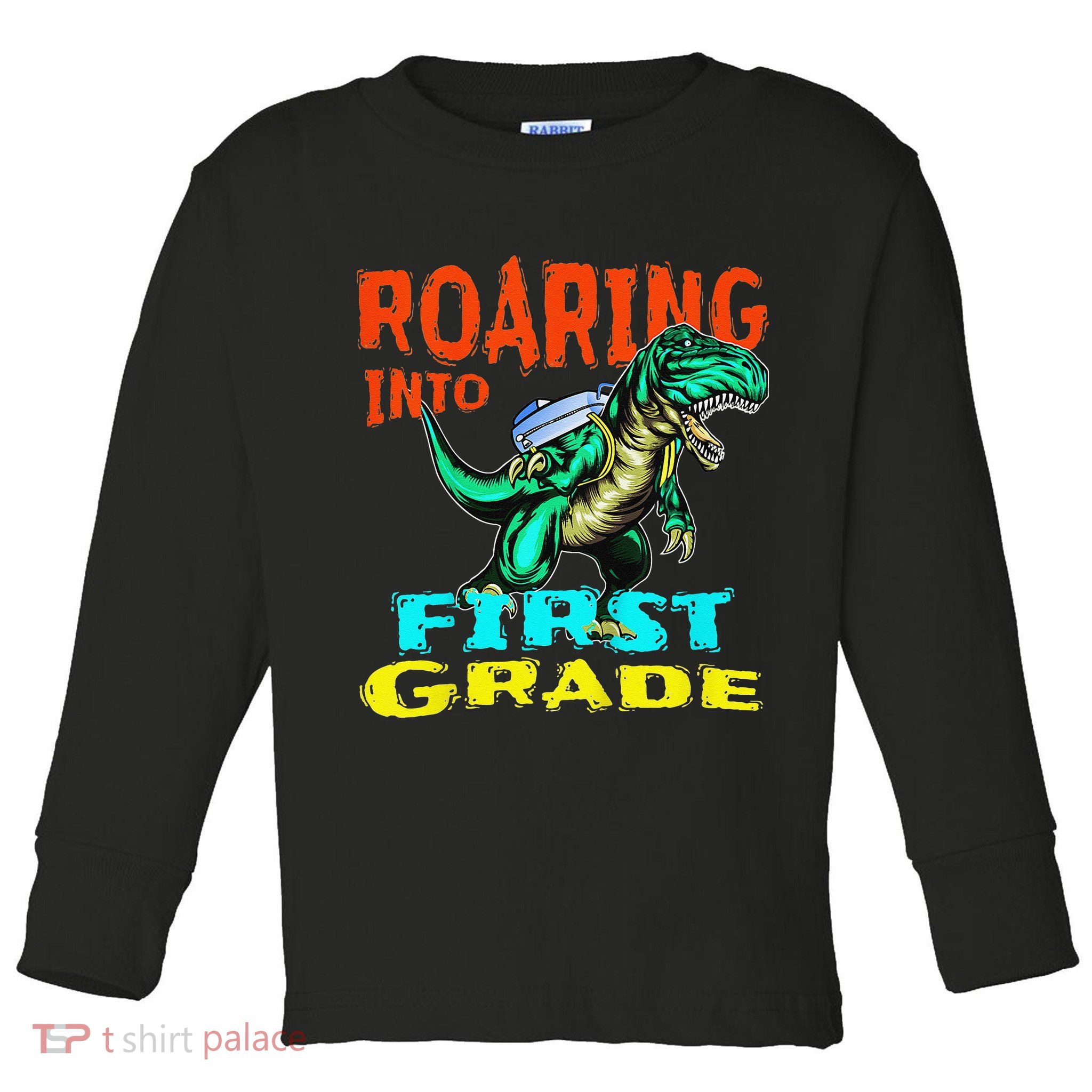 Dino Lover First Day Of School Outfit 1st Grade Tee Toddler Long Sleeve Shirt