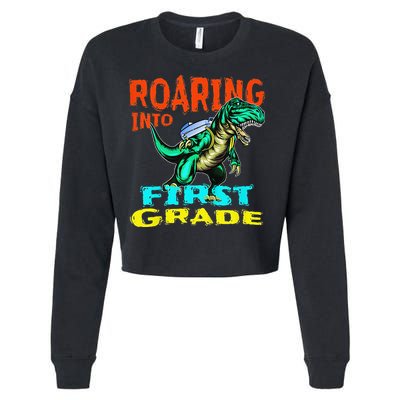 Dino Lover First Day Of School Outfit 1st Grade Tee Cropped Pullover Crew