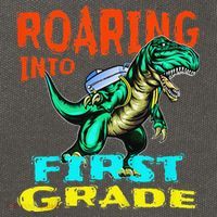 Dino Lover First Day Of School Outfit 1st Grade Tee Cotton Canvas Backpack