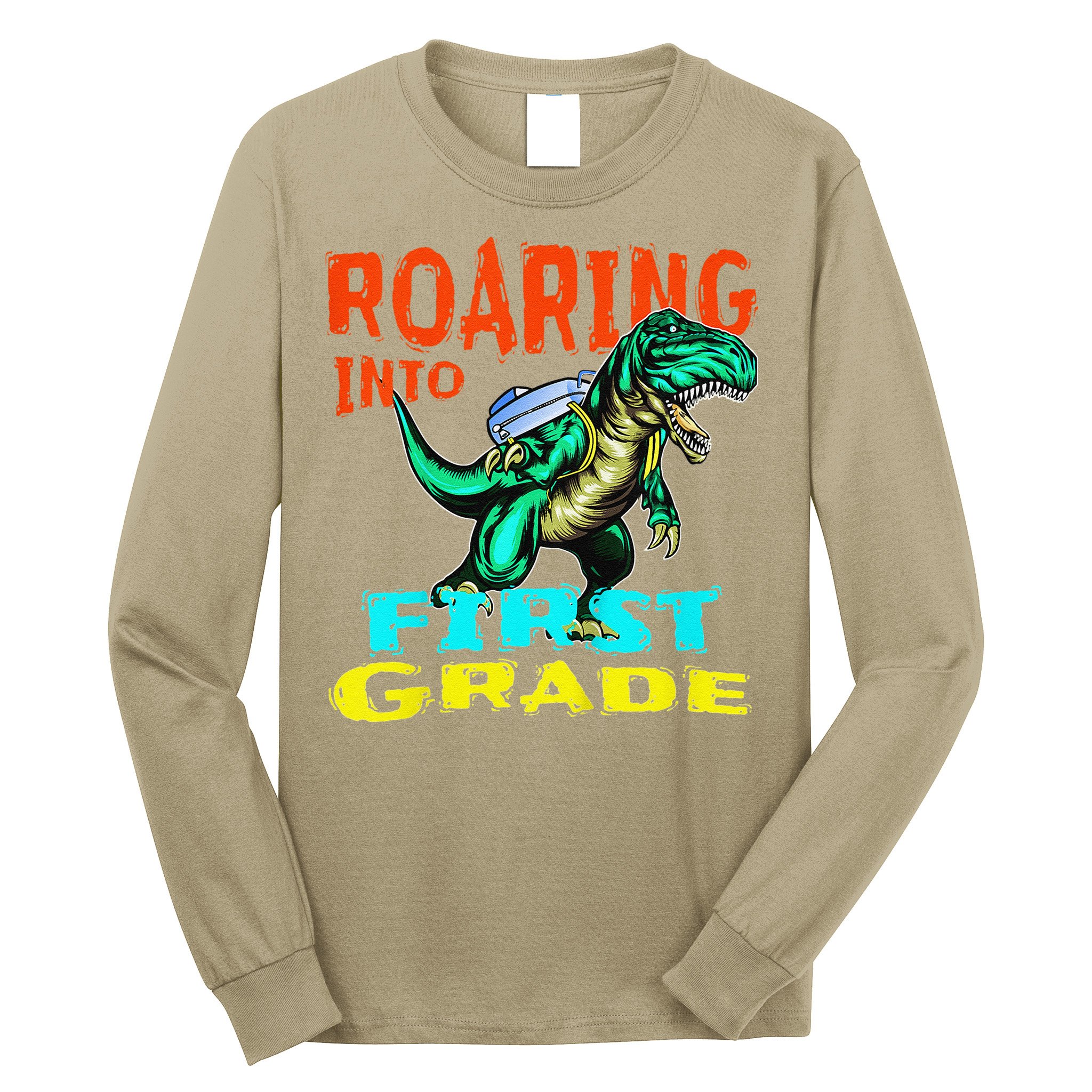 Dino Lover First Day Of School Outfit 1st Grade Tee Long Sleeve Shirt