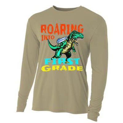 Dino Lover First Day Of School Outfit 1st Grade Tee Cooling Performance Long Sleeve Crew