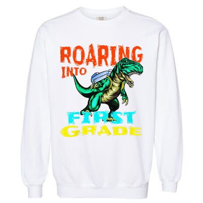 Dino Lover First Day Of School Outfit 1st Grade Tee Garment-Dyed Sweatshirt