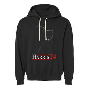 Dog Ladies For Kamala Funny Dog 2024 President Kamala Harris Garment-Dyed Fleece Hoodie