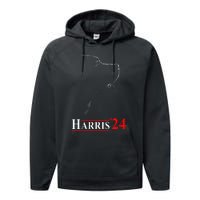 Dog Ladies For Kamala Funny Dog 2024 President Kamala Harris Performance Fleece Hoodie