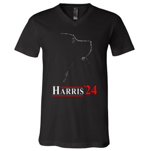 Dog Ladies For Kamala Funny Dog 2024 President Kamala Harris V-Neck T-Shirt