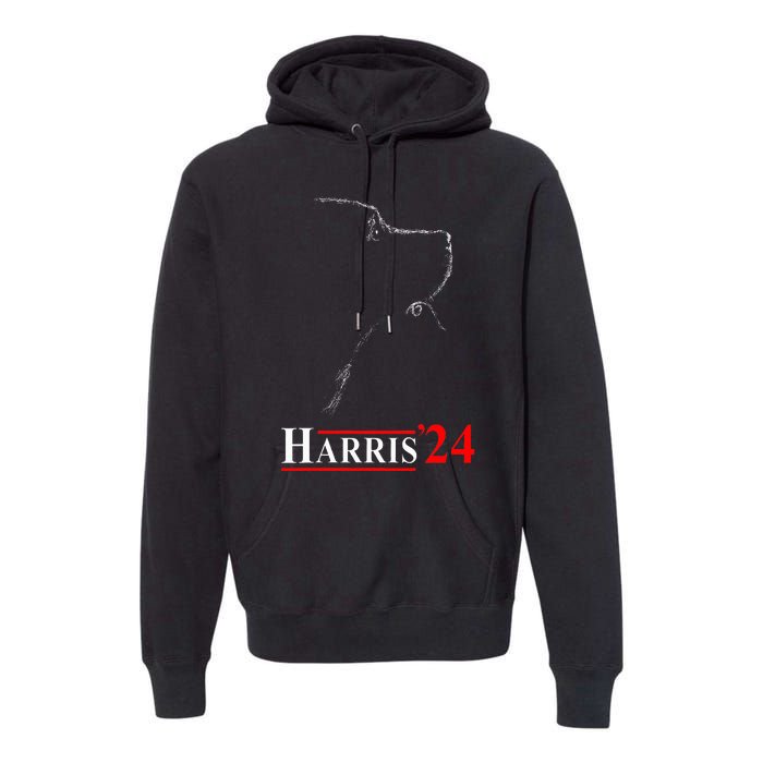 Dog Ladies For Kamala Funny Dog 2024 President Kamala Harris Premium Hoodie