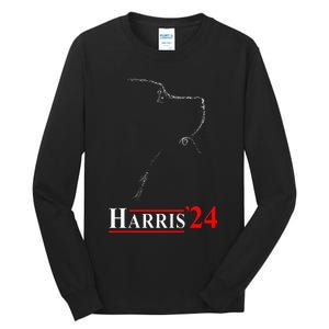 Dog Ladies For Kamala Funny Dog 2024 President Kamala Harris Tall Long Sleeve T-Shirt