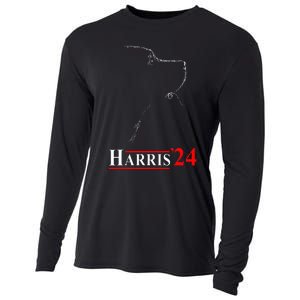 Dog Ladies For Kamala Funny Dog 2024 President Kamala Harris Cooling Performance Long Sleeve Crew