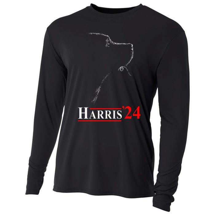 Dog Ladies For Kamala Funny Dog 2024 President Kamala Harris Cooling Performance Long Sleeve Crew