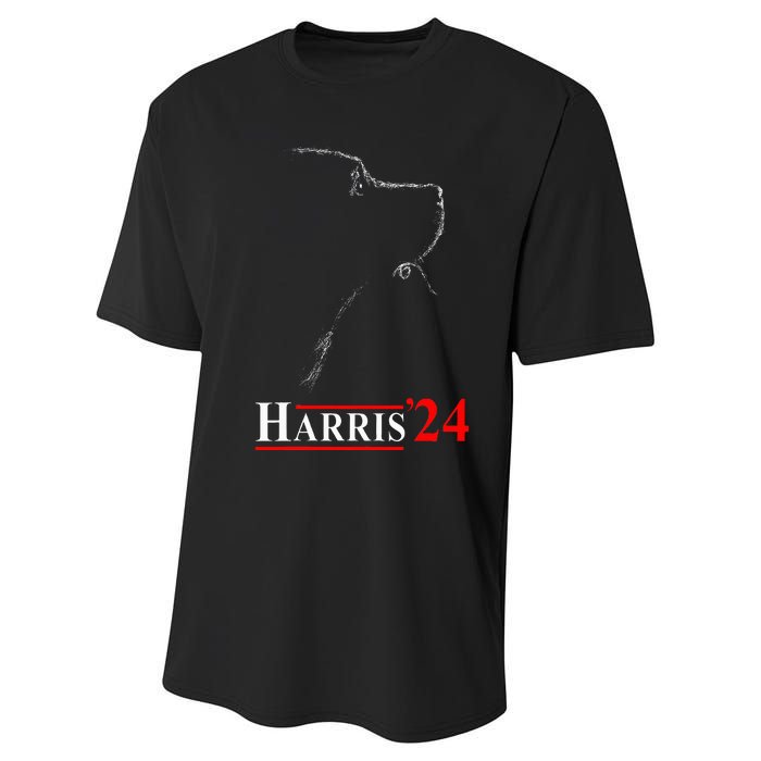 Dog Ladies For Kamala Funny Dog 2024 President Kamala Harris Performance Sprint T-Shirt