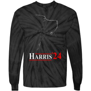 Dog Ladies For Kamala Funny Dog 2024 President Kamala Harris Tie-Dye Long Sleeve Shirt