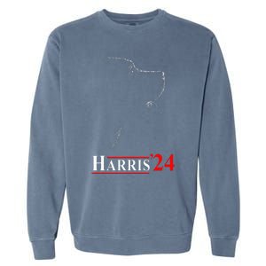 Dog Ladies For Kamala Funny Dog 2024 President Kamala Harris Garment-Dyed Sweatshirt