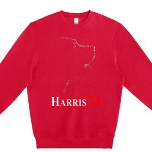 Dog Ladies For Kamala Funny Dog 2024 President Kamala Harris Premium Crewneck Sweatshirt