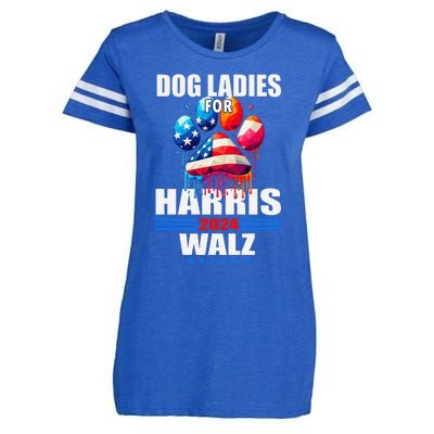 Dog Ladies For Harris Walz 2024 Gift Enza Ladies Jersey Football T-Shirt