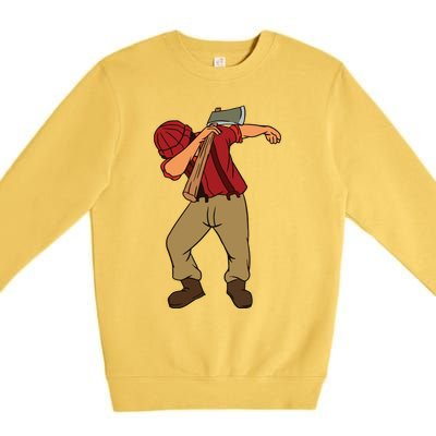 Dabbing Lumberjack Funny Dab Lumberman Gift Tee Premium Crewneck Sweatshirt