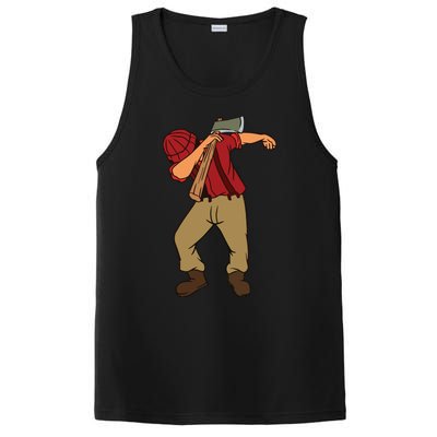 Dabbing Lumberjack Funny Dab Lumberman Gift Tee PosiCharge Competitor Tank