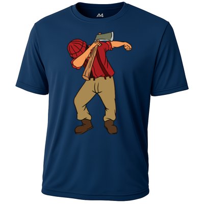 Dabbing Lumberjack Funny Dab Lumberman Gift Tee Cooling Performance Crew T-Shirt