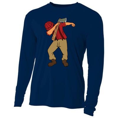 Dabbing Lumberjack Funny Dab Lumberman Gift Tee Cooling Performance Long Sleeve Crew