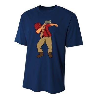 Dabbing Lumberjack Funny Dab Lumberman Gift Tee Performance Sprint T-Shirt