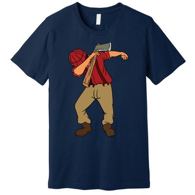 Dabbing Lumberjack Funny Dab Lumberman Gift Tee Premium T-Shirt