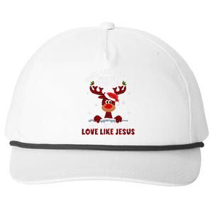 Dance Like Frosty Shine Like Rudolph Love Like Jesus Xmas Snapback Five-Panel Rope Hat