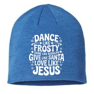 Dance Like Frosty Shine Rudolph Give Santa Love Jesus Cute Gift Sustainable Beanie