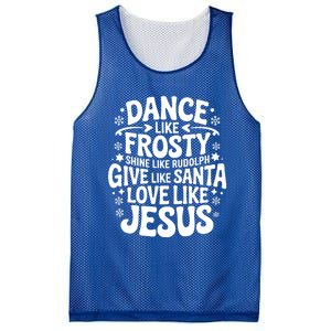 Dance Like Frosty Shine Rudolph Give Santa Love Jesus Cute Gift Mesh Reversible Basketball Jersey Tank