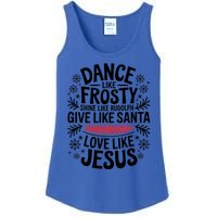 Dance Like Frosty Shine Rudolph Give Santa Love Jesus Gift Ladies Essential Tank