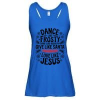 Dance Like Frosty Shine Rudolph Give Santa Love Jesus Gift Ladies Essential Flowy Tank