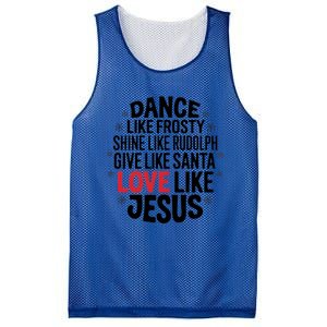 Dance Like Frosty Shine Rudolph Give Santa Love Jesus Great Gift Mesh Reversible Basketball Jersey Tank