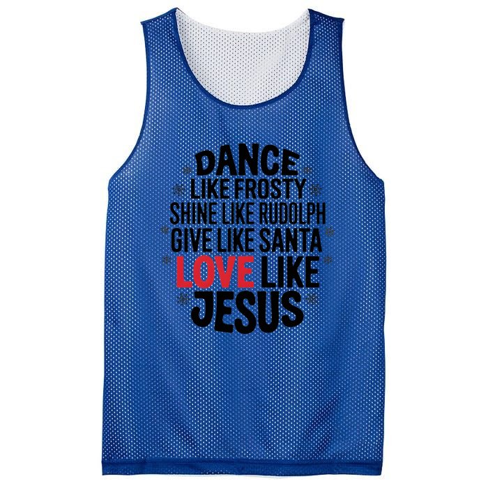 Dance Like Frosty Shine Rudolph Give Santa Love Jesus Great Gift Mesh Reversible Basketball Jersey Tank