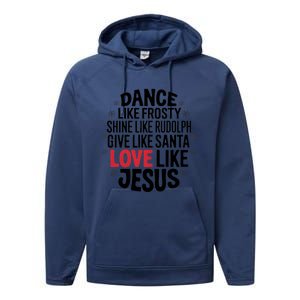 Dance Like Frosty Shine Rudolph Give Santa Love Jesus Great Gift Performance Fleece Hoodie