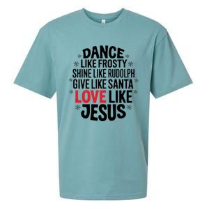 Dance Like Frosty Shine Rudolph Give Santa Love Jesus Great Gift Sueded Cloud Jersey T-Shirt