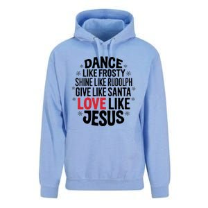 Dance Like Frosty Shine Rudolph Give Santa Love Jesus Great Gift Unisex Surf Hoodie