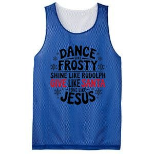 Dance Like Frosty Shine Rudolph Give Santa Love Jesus Gift Mesh Reversible Basketball Jersey Tank